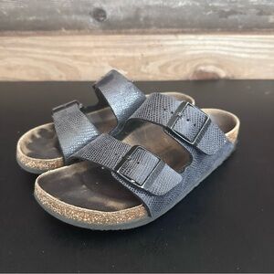 Birkenstock Arizona Midnight Metallic Blue Sandals Minimalist Comfort Sz 38